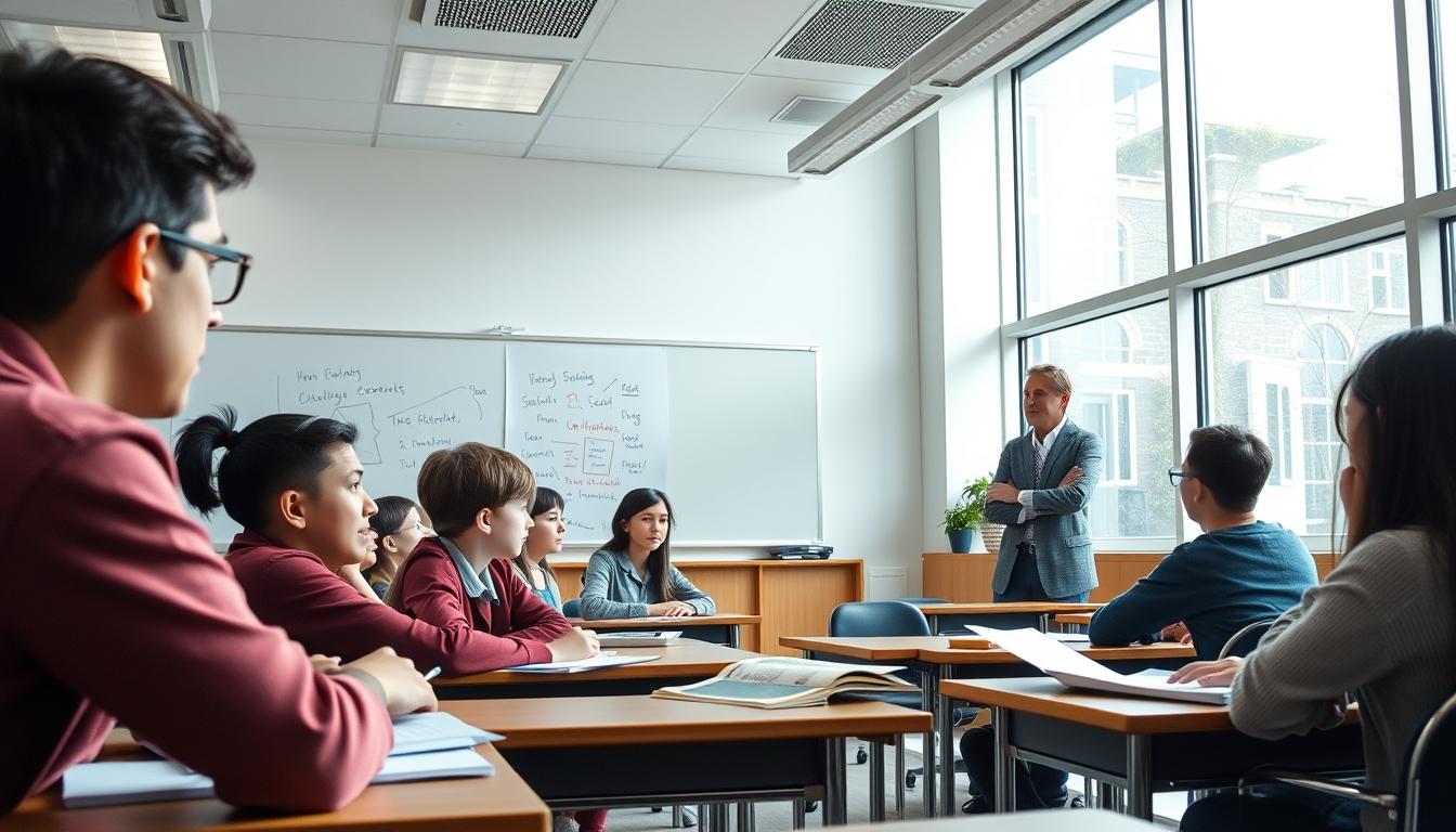 Student using learning strategies while studying