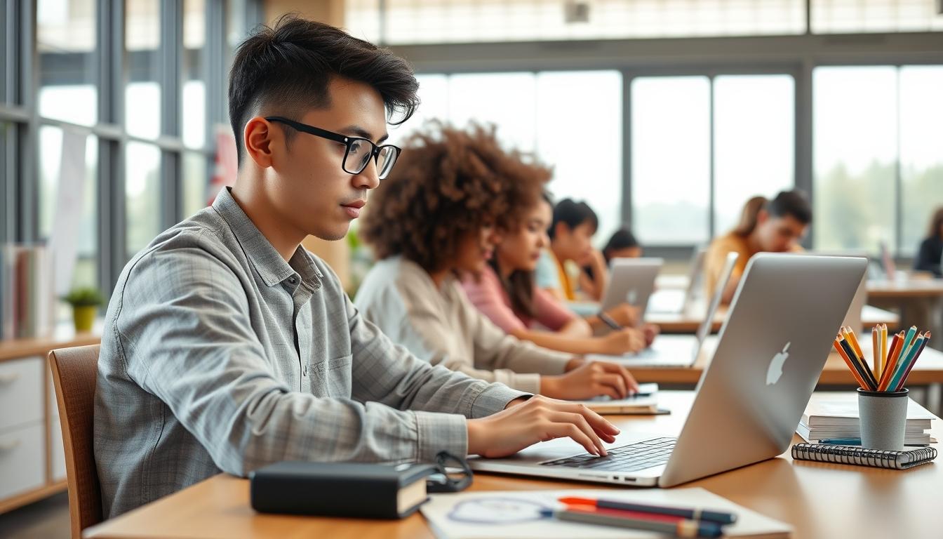 Students working in research laboratory